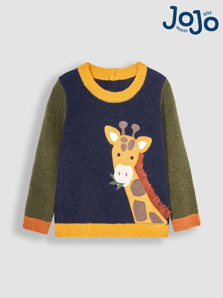 JoJo Maman Bébé Navy Giraffe Jumper (B20486) | €13
