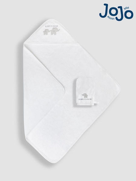 JoJo Maman Bébé Born in 2025 Hooded Towel & Wash Mit (B20491) | R$ 215