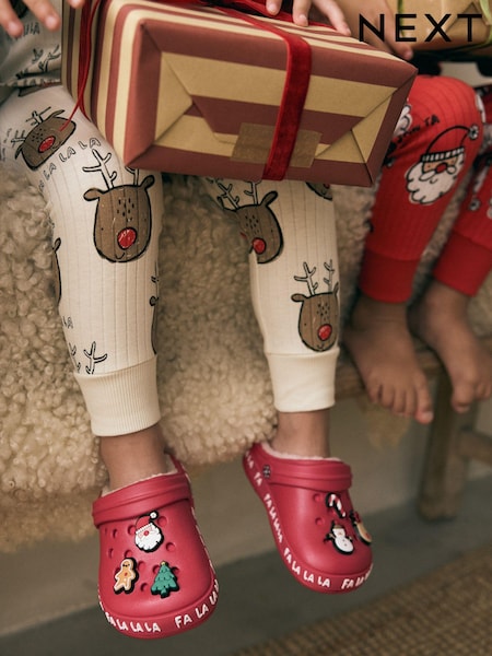 Red Christmas Lined Clog Slippers (B20631) | AED46 - AED56
