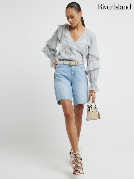 River Island Broderie Frill Blouse (B20633) | €16