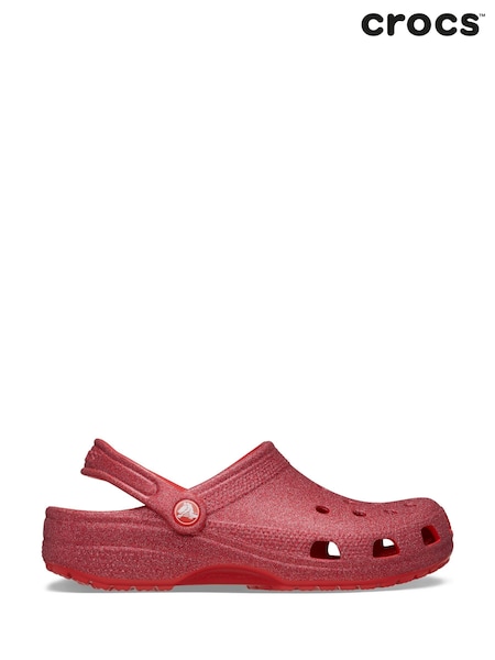 Crocs Red Classic Glitter Clogs (B20642) | AED145