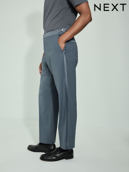 Mid Blue Slim Fit Tuxedo Suit Trousers (B20660) | 198 QAR
