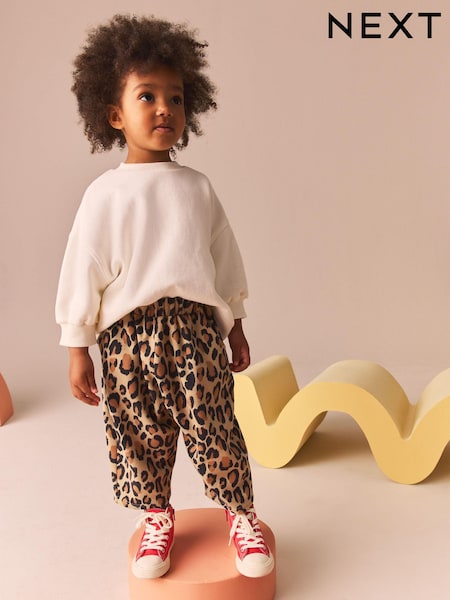 Animal Leopard Print Textured Barrel Leg Trousers (3mths-7yrs) (B20723) | €11.50 - €14