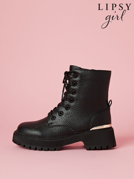 Lipsy Rainbow Chunky Flat Faux Leather Party Lace Up Ankle Boot (B20761) | 156 LEI - 174 LEI