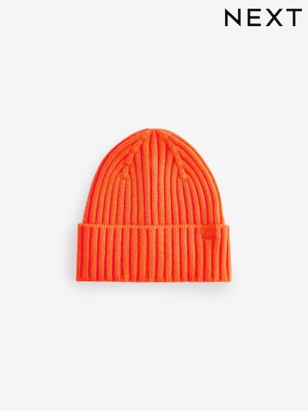Orange Knitted Beanie Hat (1-16yrs) (B20851) | AED14 - AED28