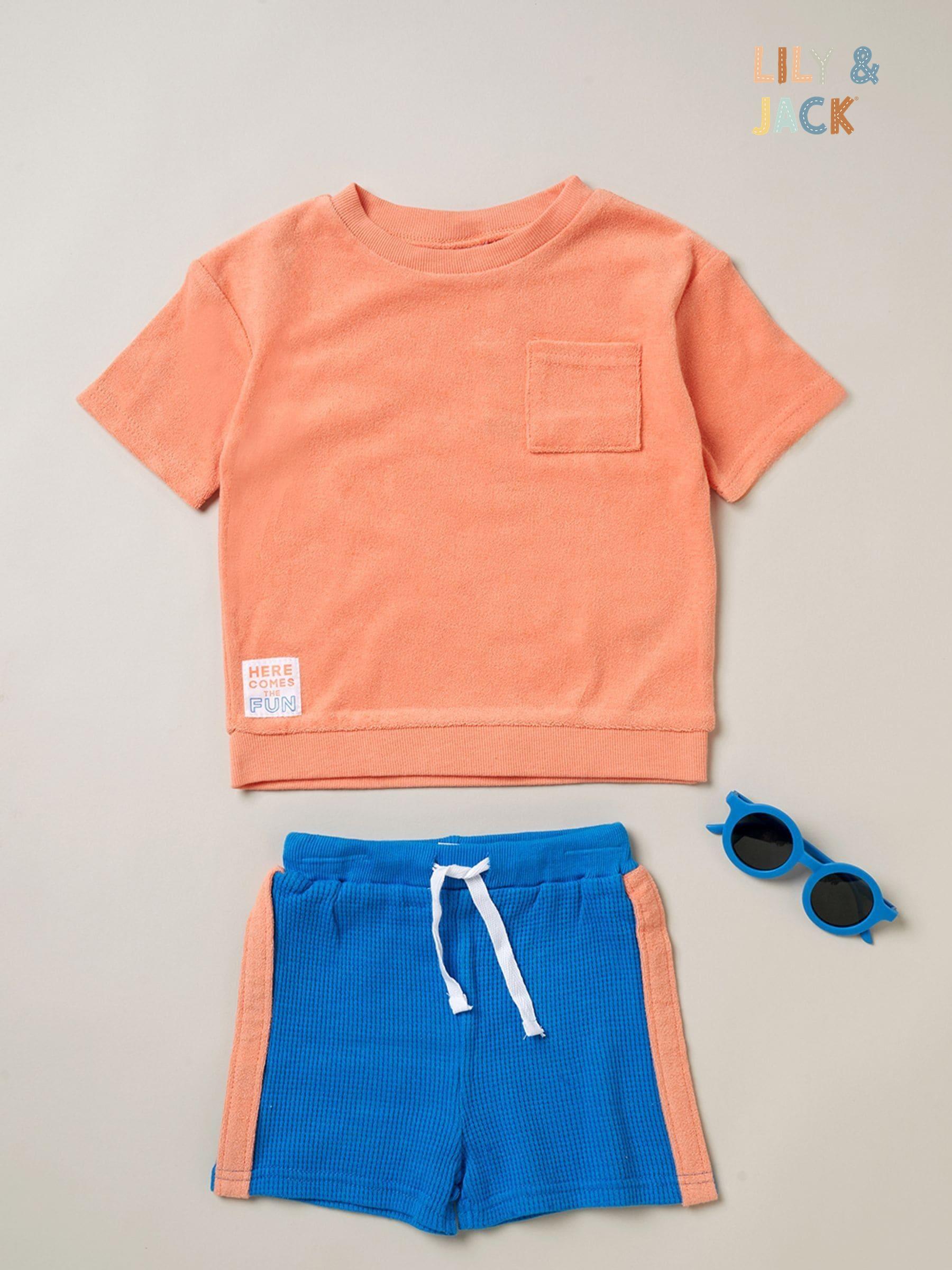 Orange short outfits best sale