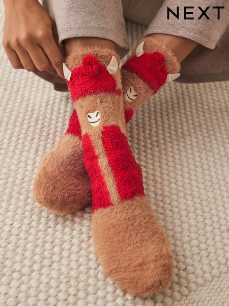 Hamish The Highland Cow Christmas Cosy Socks In Box (B20973) | AED17