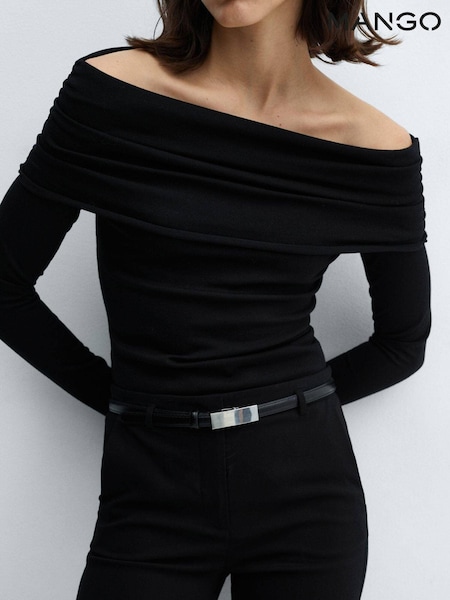 Mango Black Off-The-Shoulder Knitted Sweater (B21060) | €45