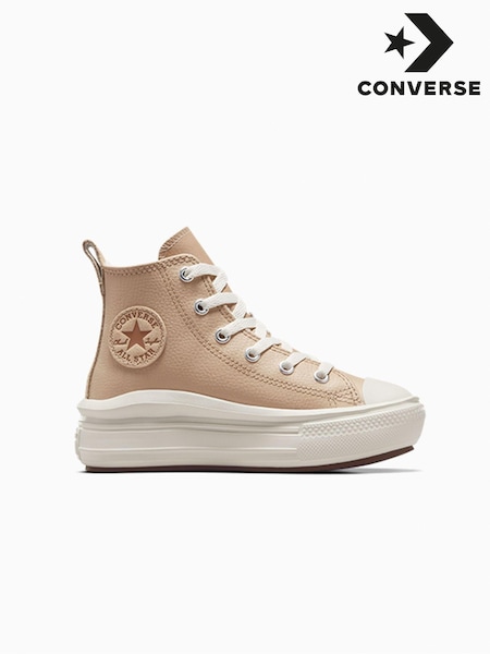 Converse Chuck Taylor Leather Fleece Lined Move Junior Trainers (B21101) | €87