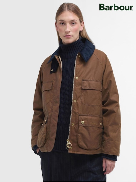 Barbour® Tan Brown Ruth Short Wax Jacket (B21156) | €229