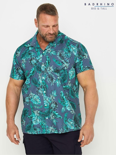 BadRhino Big & Tall Blue Print 100% Cotton Shirt (B21160) | AED175