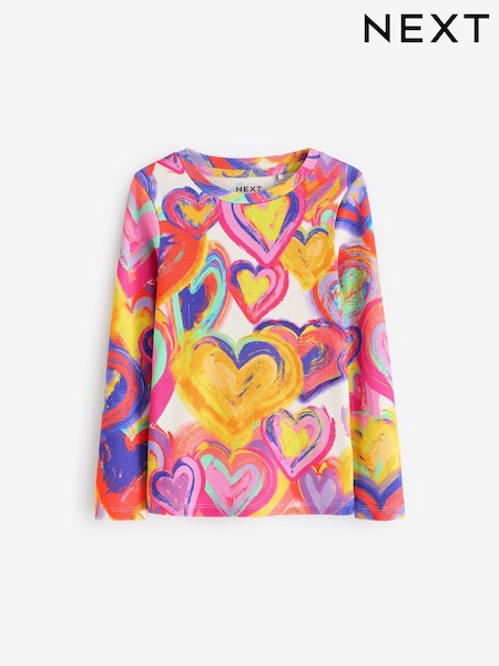 Bright Heart Long Sleeve Ribbed Top (3-16yrs) (B21168) | AED21 - AED32