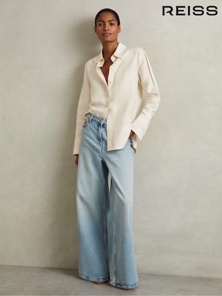 Reiss Caro Viscose-Linen High-Low Shirt (B21322) | 227 €