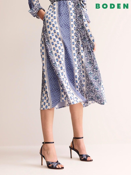 Boden Blue Twist Front Heeled Sandals (B21395) | €83