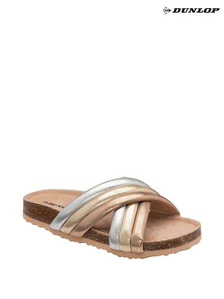 Dunlop Metallic Open Toe Mules Sandals (B21456) | €12