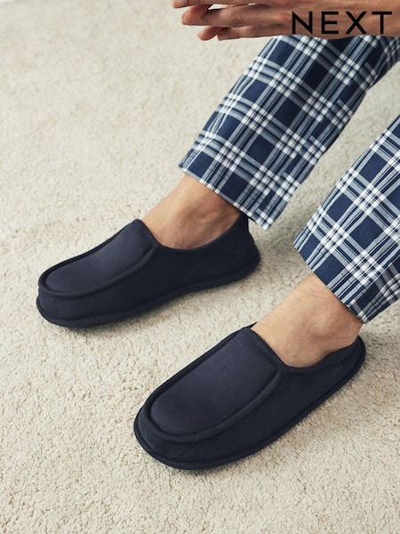 Navy Blue Faux Fur Lined Slippers (B21473) | €11