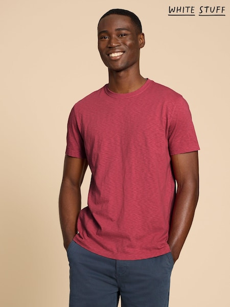 White Stuff Red Abersoch Short Sleeve 100% Cotton T-Shirt (B21640) | €17