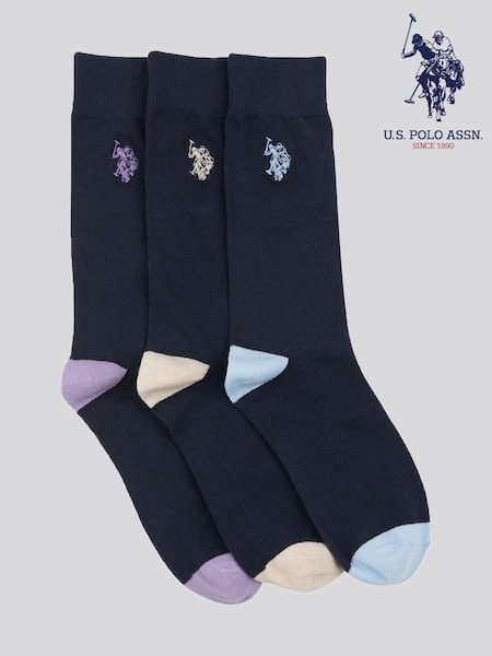 U.S. Polo Assn. Blue Mens Smart Socks 3 Pack (B21683) | €25