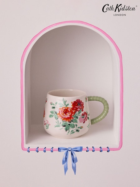 Cath Kidston Red Archive Rose Twisted Handle Billie Mug Set Of 4 (B21718) | €54