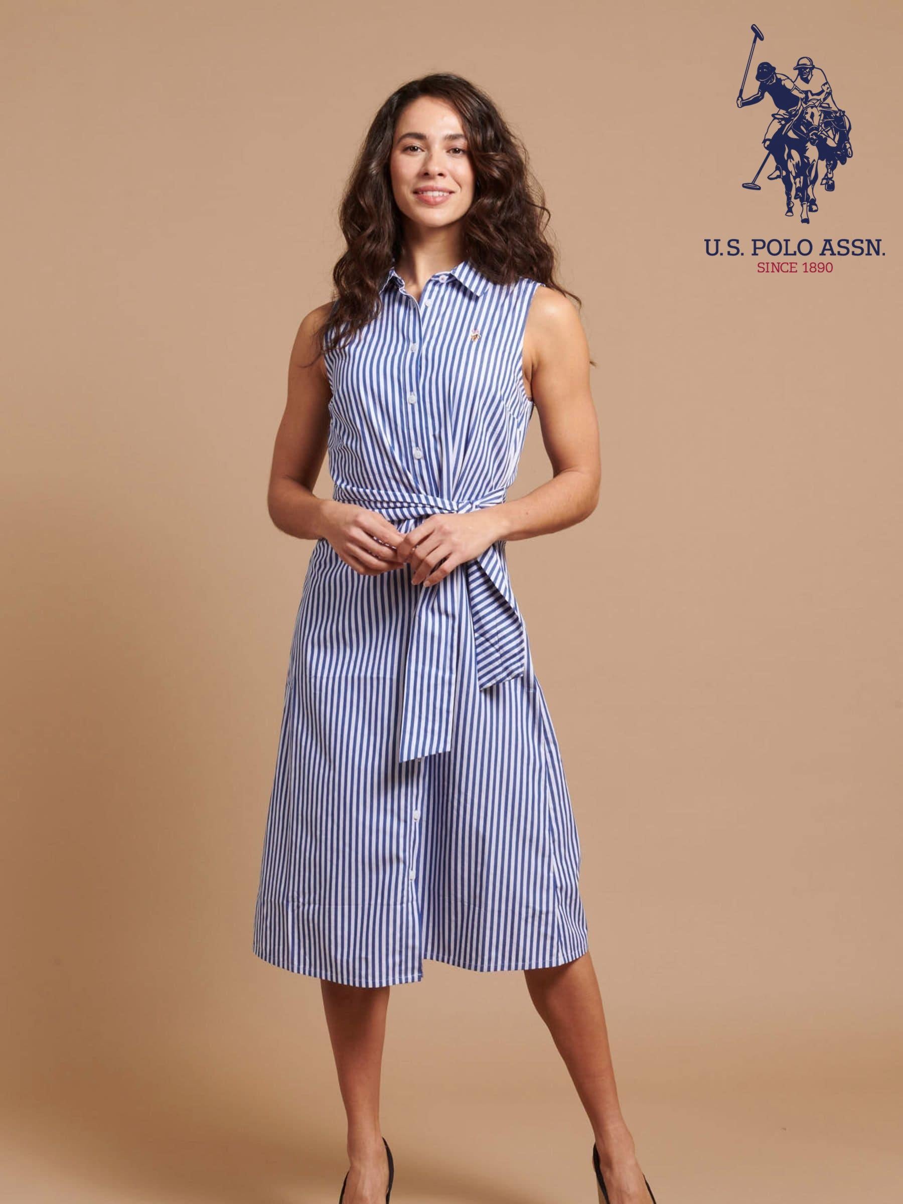 Womens striped shirt dress on sale