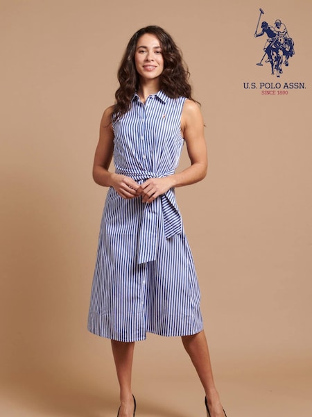 U.S. Polo Assn. Womens Striped Sleeveless Shirt Dress (B21790) | €142