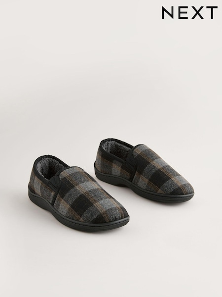 Harmaa - Checked Slippers (B21813) | €28