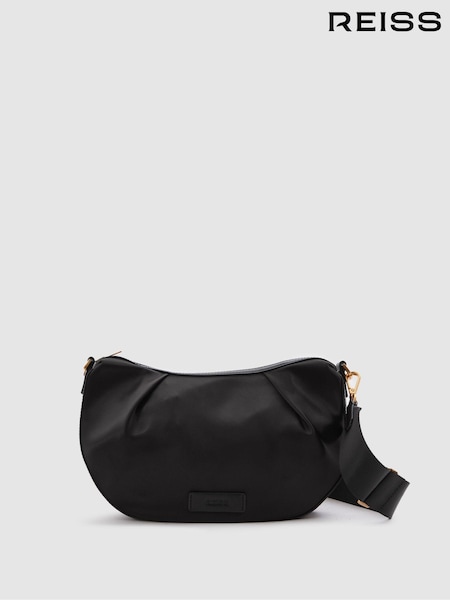 Reiss Black Frances Adjustable Strap Cross Body Bag (B21997) | ₪933