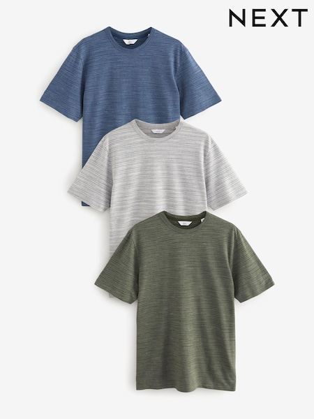 Blue/Grey/Green Marl T-Shirts 3 Pack (B22076) | 96 QAR