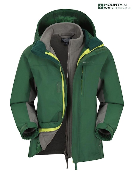 Mountain Warehouse Green Kids Cannonball 3 in 1 Waterproof Jacket (B22128) | €74