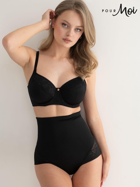 Pour Moi Black Effortless Shapewear Tummy Control High Waist Briefs (B22205) | €52