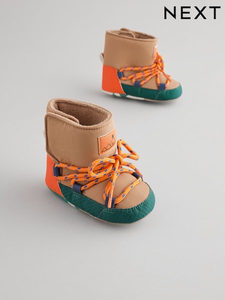 Neutral Colourblock Baby Quilted Snow Boots (0-24mths) (B22245) | AED30