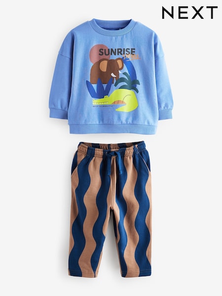 Blue Safari Long Sleeve Top and Joggers Set (3mths-7yrs) (B22265) | €16 - €21