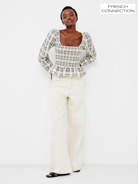 French Connection Black Ivy Check Top (B22267) | €34