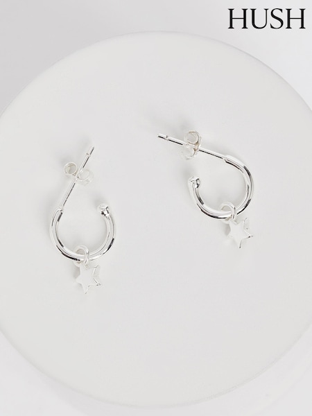 Hush Silver Tone Star Drop Earrings (B22527) | €46