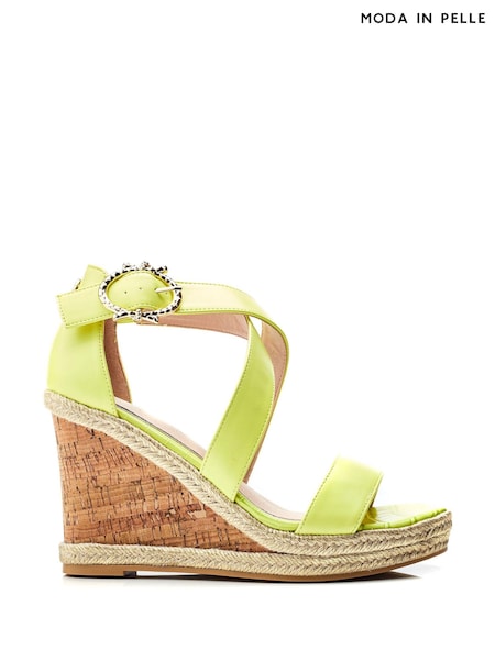Moda In Pelle Crossover Strap Wedge Sandal (B22673) | $142