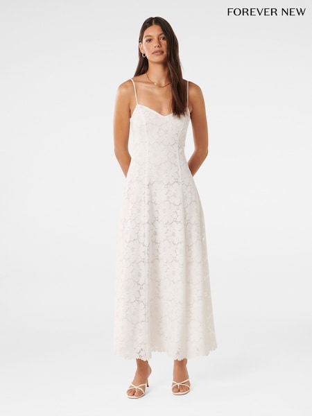 Forever New White Vivienne Lace Longline Dress (B22711) | € 48