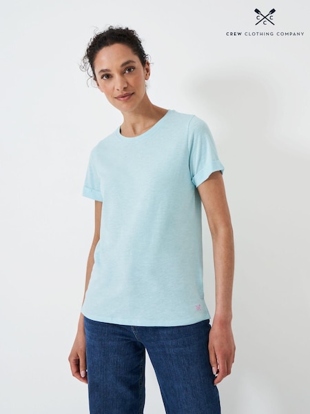 Crew Clothing Light Green Perfect Slub 100% Cotton T-Shirt (B22721) | 109 QAR