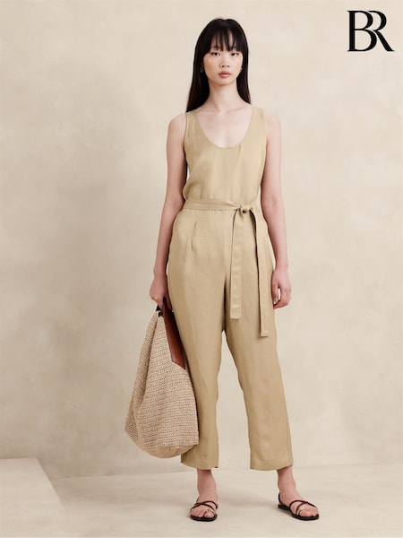 Banana Republic Neutral Linen-Blend Jumpsuit (B22733) | €50
