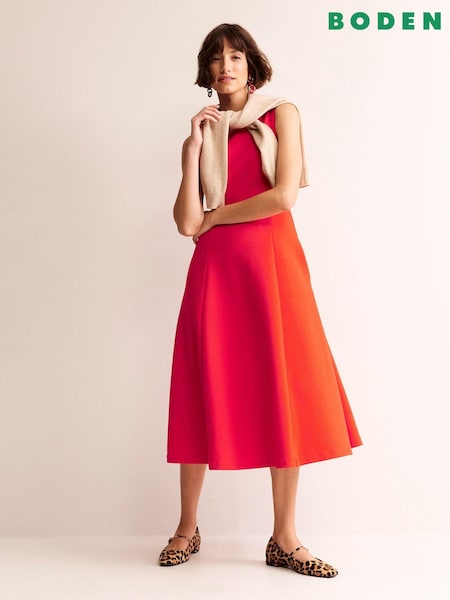 Boden Red Petite Scarlet Ottoman Ponte Dress (B22967) | €70