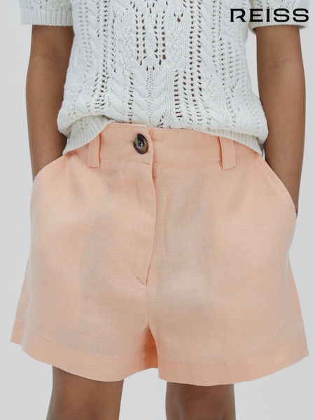 Apricot - Reiss Dani Pellava Loose Fit Lyhyt lahje (B23015) | €63