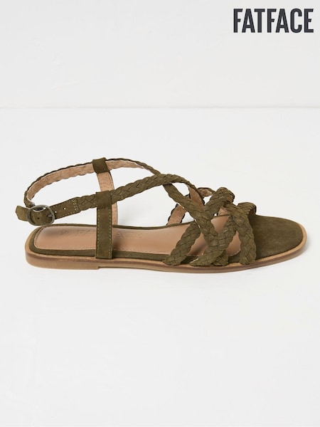 FatFace Estelle Green Suede Strap Sandals (B23099) | €25