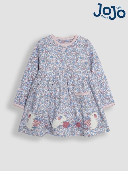 JoJo Maman Bébé Pink Mouse Appliqué Ditsy Floral Dress (B23172) | €39