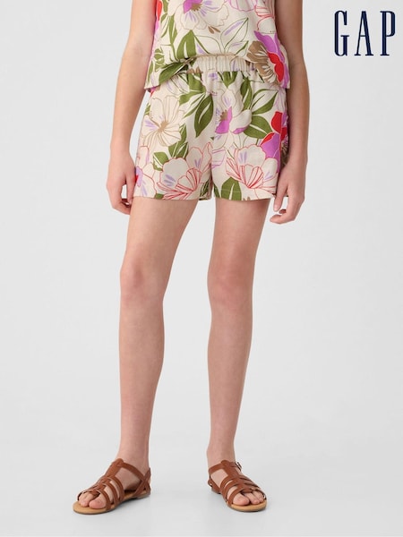 Gap Natural Floral Linen Cotton Pull On Shorts (4-13yrs) (B23407) | €9