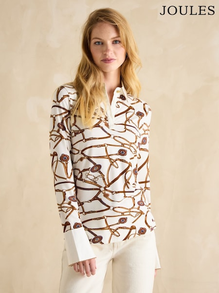 Joules Cordelia Cream Long Sleeve Top (B23478) | R$ 395