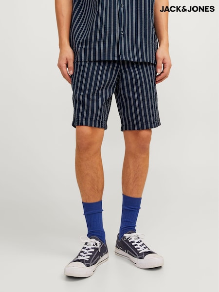 JACK & JONES Blue Seersucker Stripe Summer Shorts (B23493) | €9