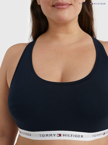 Tommy Hilfiger Dark Blue Iconic Unlined Curve Bralette (B23513) | ₪151