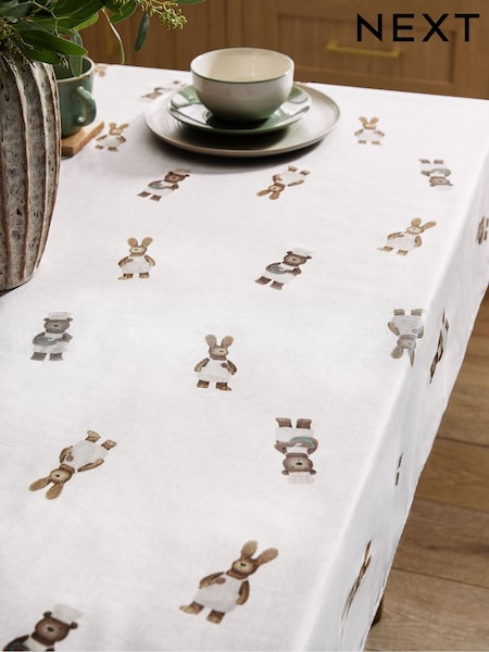 Natural Bertie Bear and Rosie Rabbit Wipe Clean Table Cloth (B23521) | $39 - $46