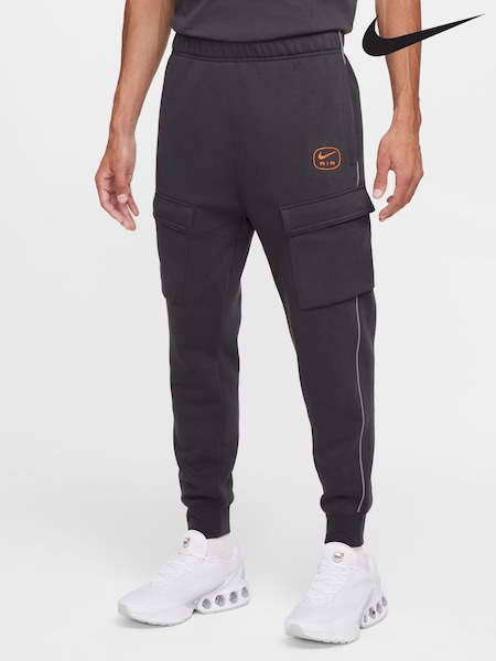 Gri - Pantaloni de jogging Nike Air Fleece tip cargo (B23576) | 338 LEI
