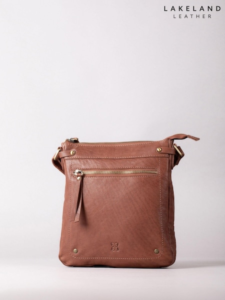 Lakeland Leather Brown Harstone Large Cross Body Bag (B23629) | $105