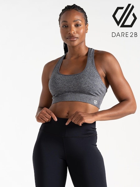 Gri - Sutien sport fără cusături cu impact mediu Dare 2b Don't Sweat It Ii (B23633) | 134 LEI